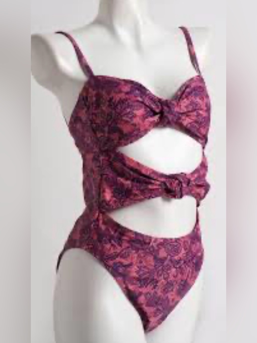 wild fable Pink and Purple Cutout One-Piece Swimsuit